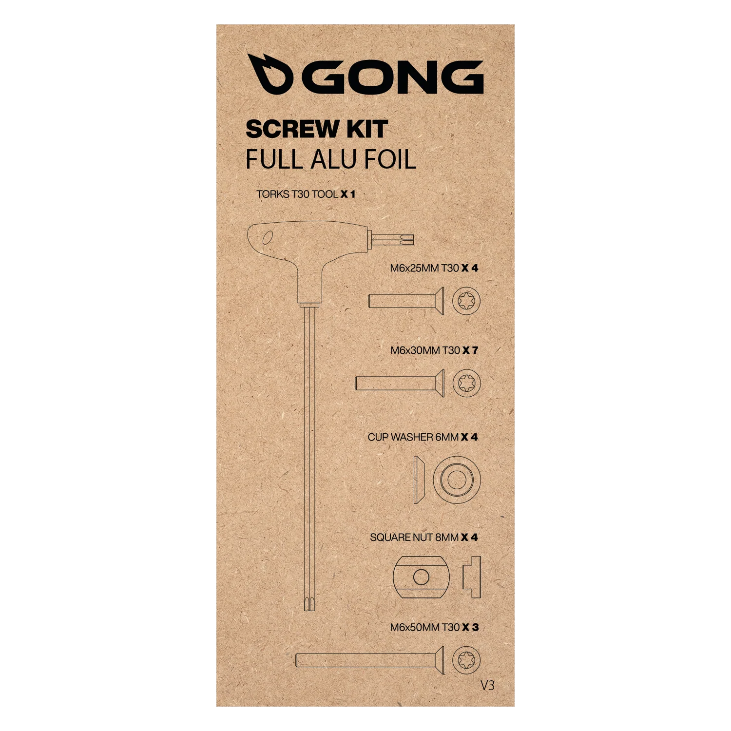 GONG | Kit Vis Complet Foil Alu V3