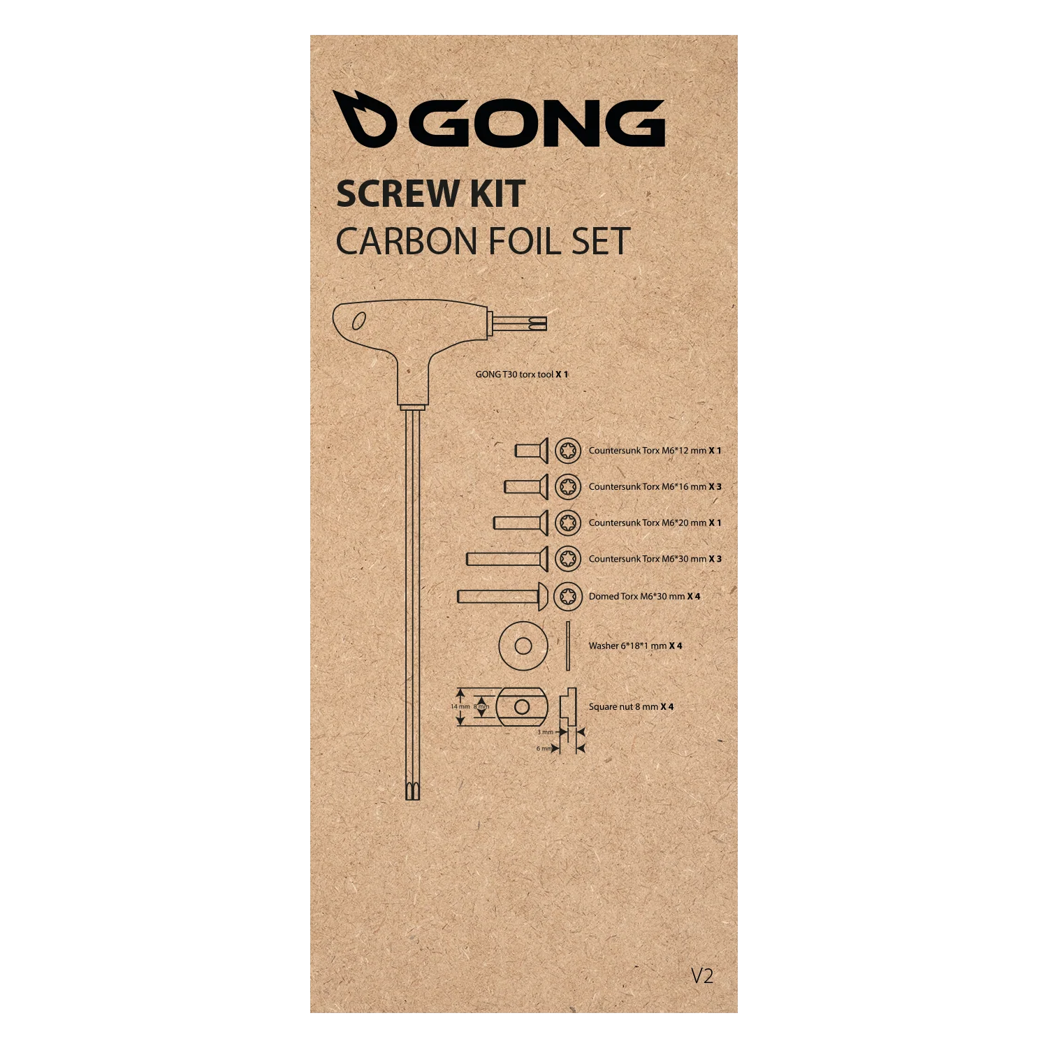 GONG | Kit Vis Complet Foil Carbone V2