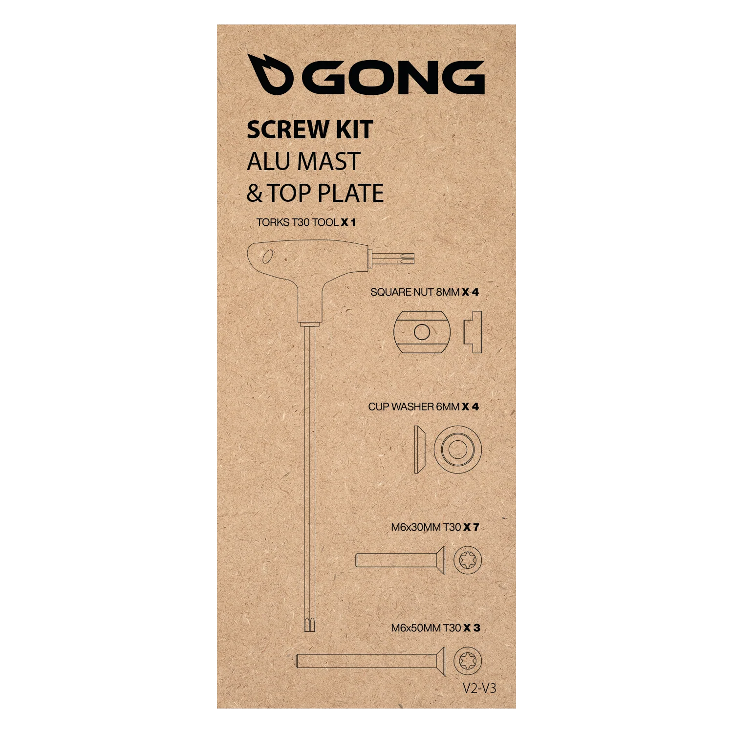 GONG | Kit Vis Mât Alu Platine V2/V3