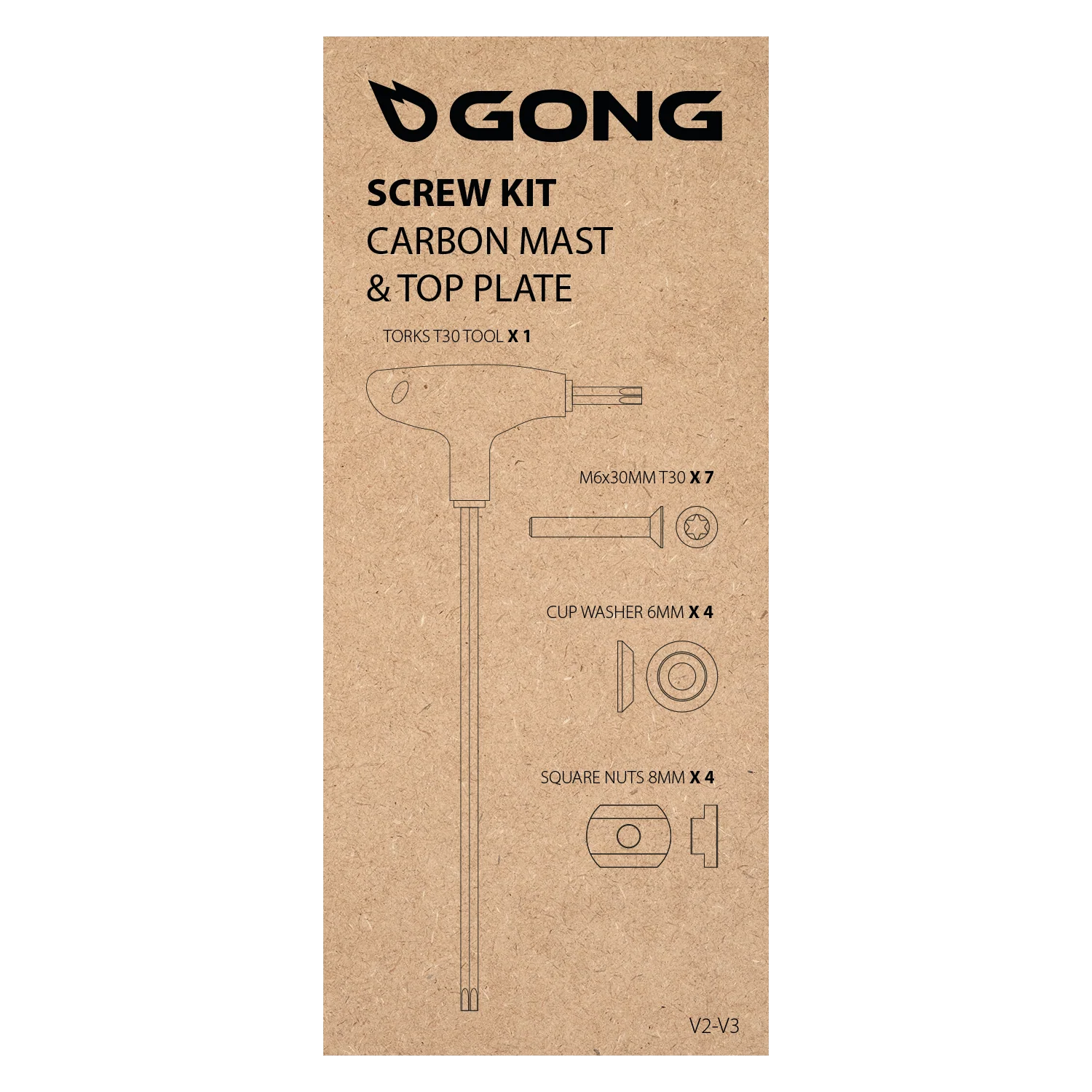 GONG | Kit Vis Mât Carbone Platine V2/V3